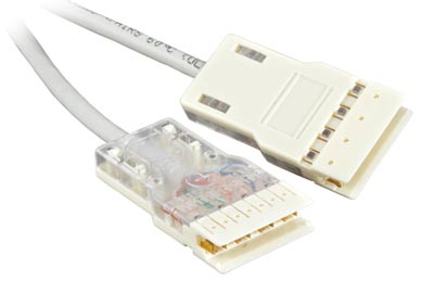 Патч-корд Hyperline 110 тип-110 тип, 2 пары, Cat.5, LSZH, 1 м, серый